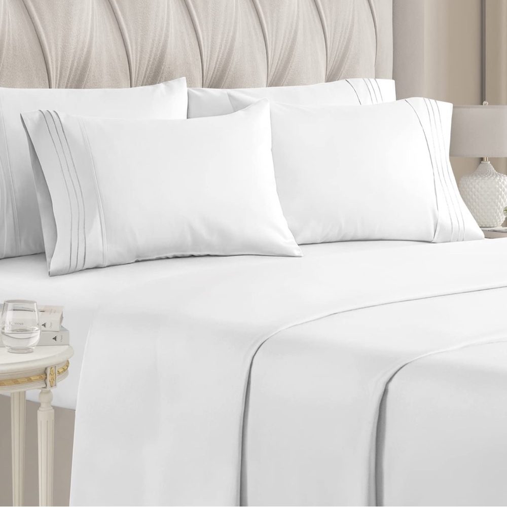 King Size Sheet Set 6 Piece Set Hotel Luxury Bed Sheets Extra Soft Deep covers